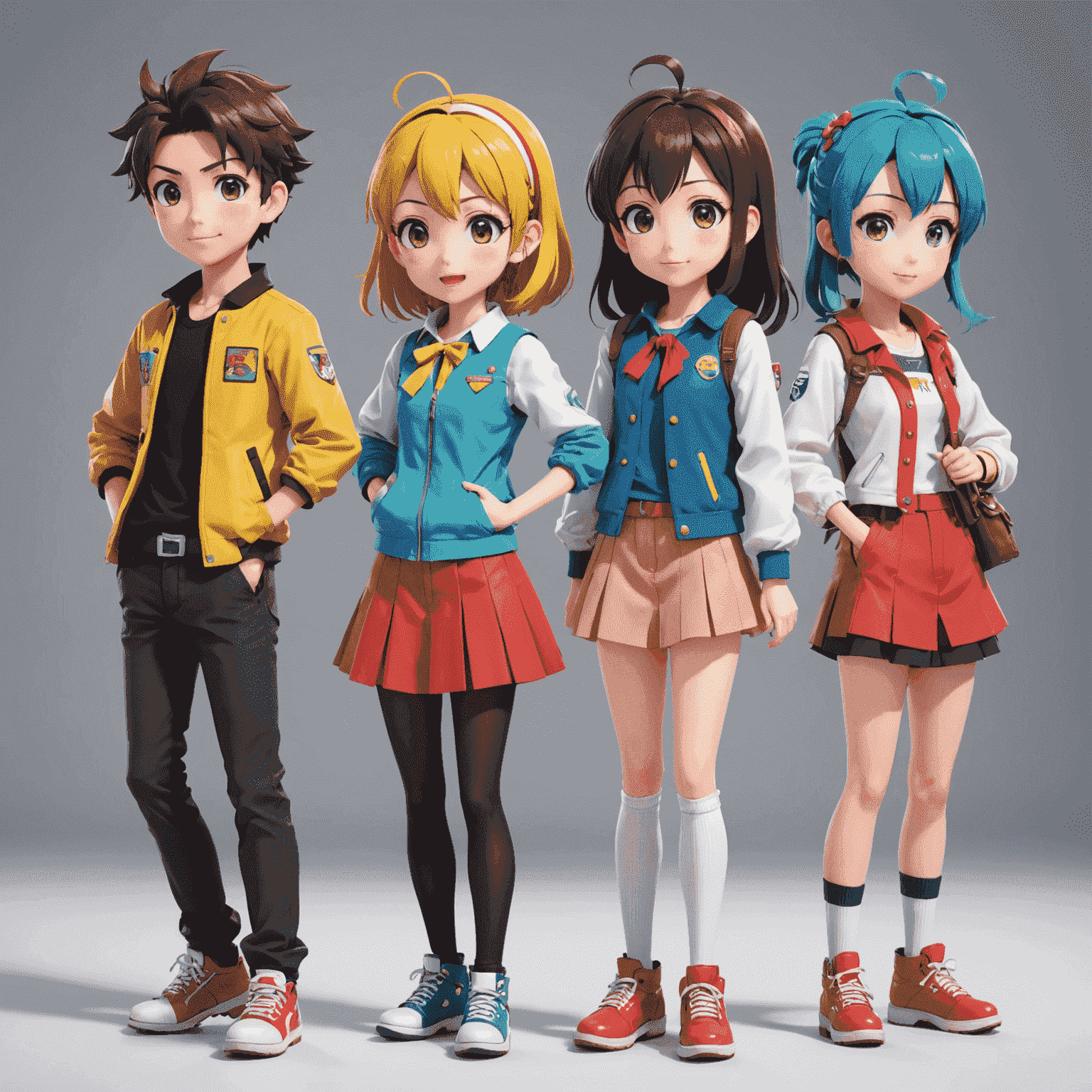 Sweet Bonanza karakterlerinin anime tarzında çizilmiş versiyonları. Karakterler aksiyon pozlarında ve renkli kıyafetler içinde.